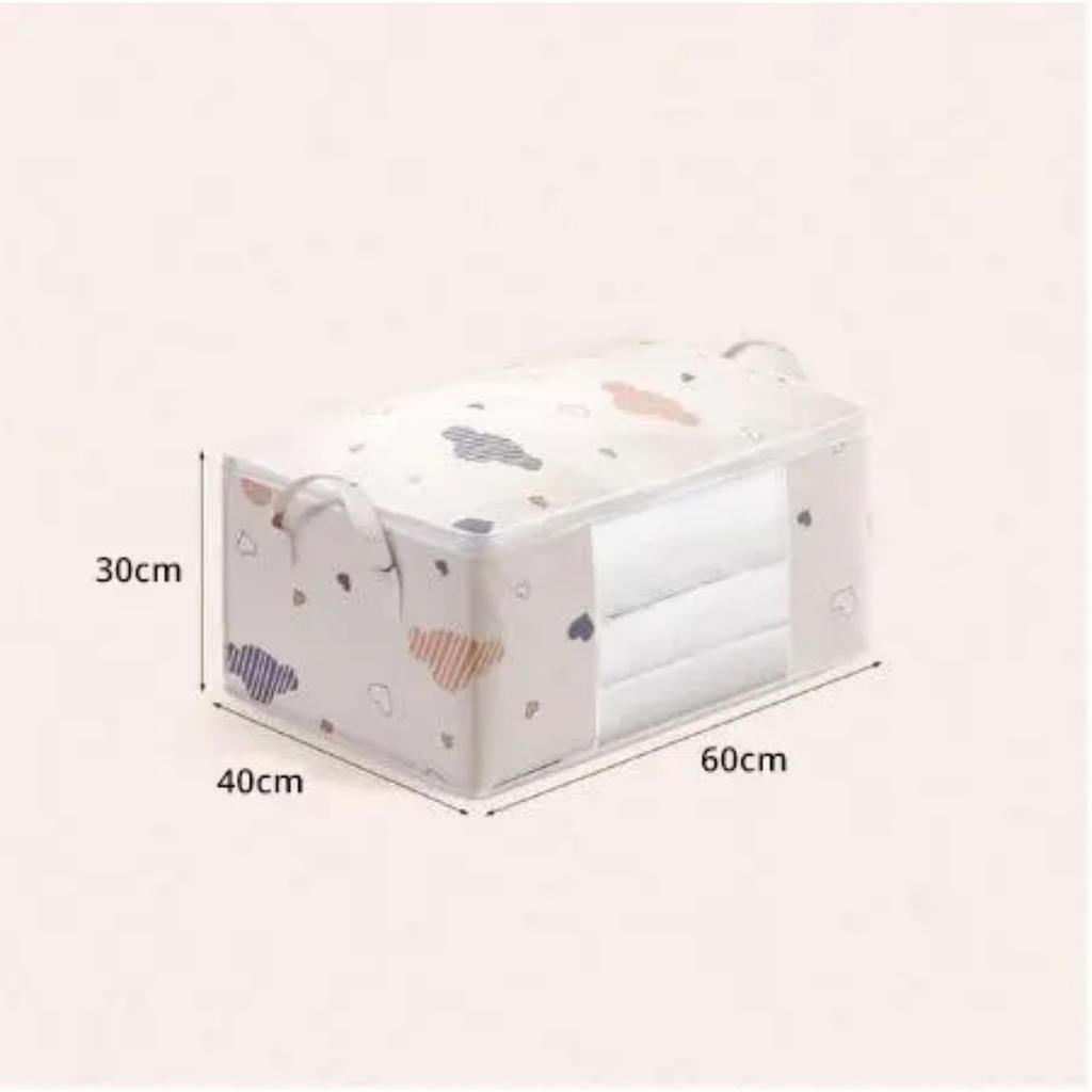Large Capacity Clothes Storage Bag Organizer With Reinforced Handle Suitable For Blankets Bedding Foldable With Sturdy Zipper
