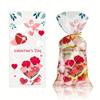 100 шт./упак., пакеты для сладостей на день Святого Валентина, пластиковые пакеты для конфет на день Святого Валентина, пакеты для печенья, 4 стиля с завязками для вечеринок на день Святого Валентина