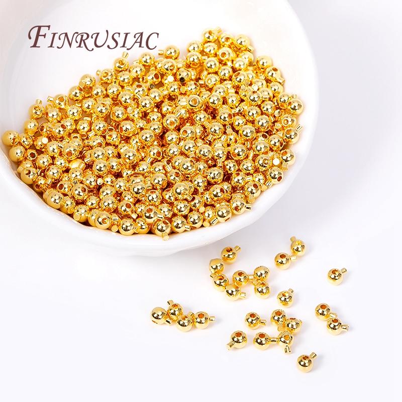 Фурнитура для бижутерии Позолоченный колпачок с шариком 18K для проволоки-основы, Застежка-позиционер для изготовления бижутерии своими руками