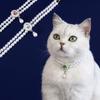 Adjustable Pet Pearl Collar Double Layer Cat Neck Chain Pearl Pet Necklace Birthday Party