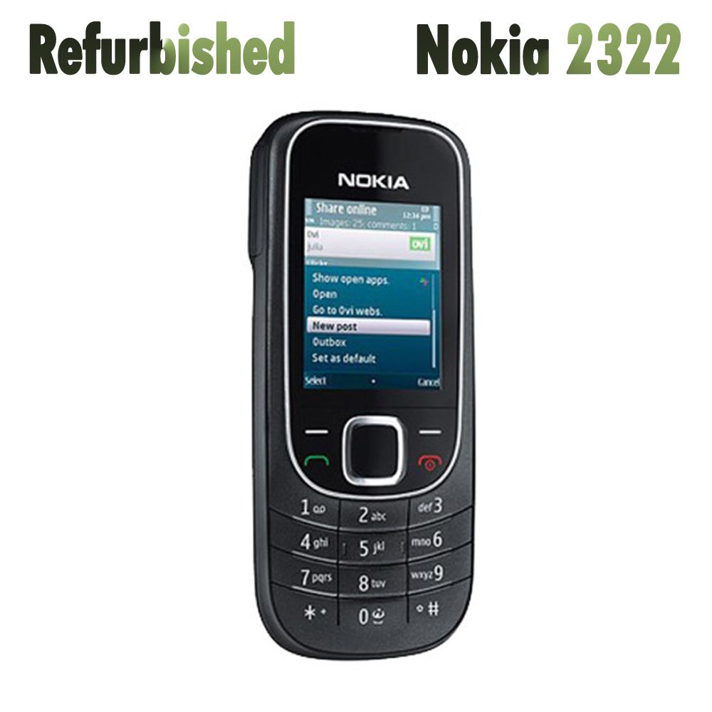 Восстановленный разблокированный оригинальный мобильный телефон Nokia 2322 с 1 SIM-картой