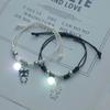 Glow in the Dark Star Butterfly Couples Bracelet For Lover Star Heart Pendant Adjustable Bracelet Friendship Love Jewelry Gift