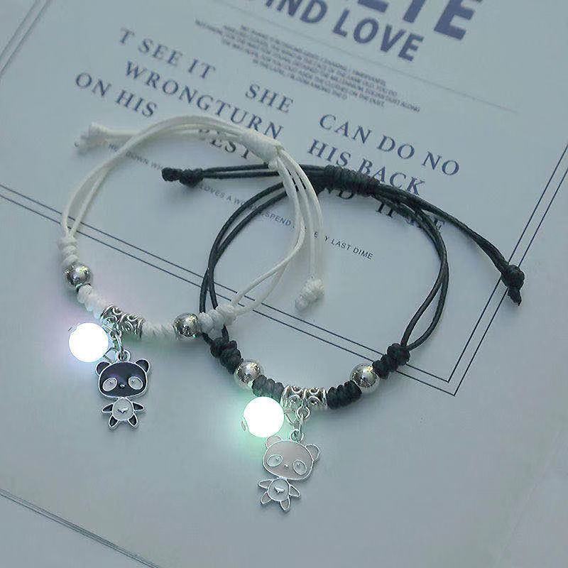 Glow in the Dark Star Butterfly Couples Bracelet For Lover Star Heart Pendant Adjustable Bracelet Friendship Love Jewelry Gift