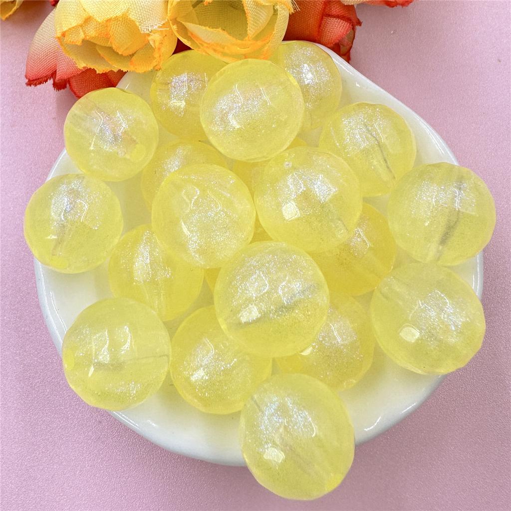 20pcs 15.7mm Acrylic Fine Sparkling Round Loose Beads DIY Jewelry Accessories Beaded Materials For Bracelet Earring Making