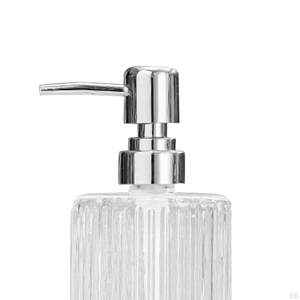 Clear Glass Soap Dispenser Empty 420ml Lotion Bottle Pump Container for Home Laundry