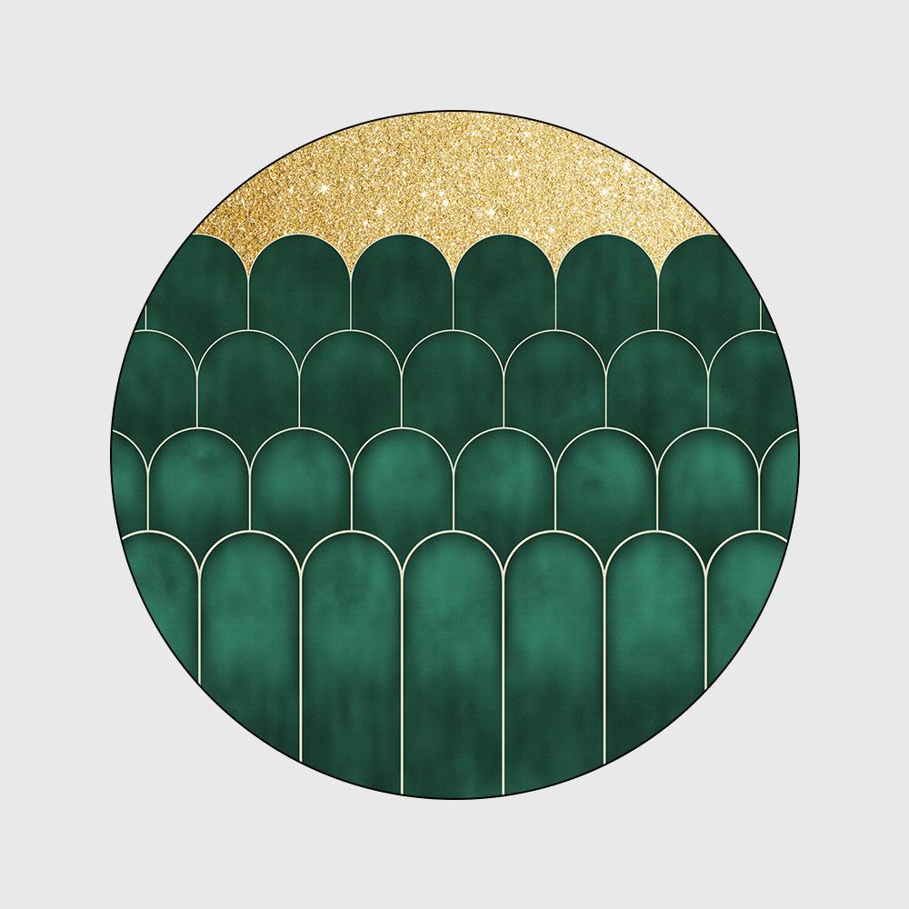 Пномпень темно-зеленый геометрический узор круг ковер ковер домашний ковер ковер гостиная напольный коврик ковер в спальне круглый ковер