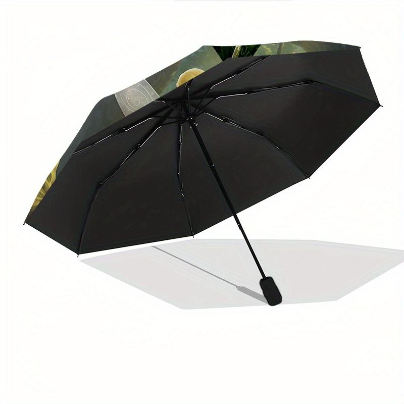 Disney Tinkerbell, Tinker Bell Automatic Open/Close Umbrella - Cute Umbrella with Cute Design, Portable 3-Fold Compact Umbrella for Men & Wo