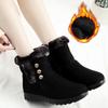 Winter New Cloths Shoes Women's Middle Aged Women's Cotton Boots Extra Large Flat Bottom Snow Boots Mom's Boots