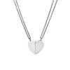 Personalized Stainless Steel Heart Puzzle Necklace - Engravable Pendant for Couples or Friends