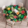 Waterproof Oil Proof Elastic Round Tablecloth For Kitchen Dining Wedding Party Home Decor 60 80 120 140cm