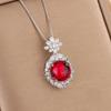Jewelry Necklace Inlaid With Sapphire Green Chalcedony Red Corundum Fashion Collarbone Chain Temperament