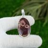 Mothers day Sale Oval Natural Bird Eye Jasper Pendant Jewelry Sterling Silver