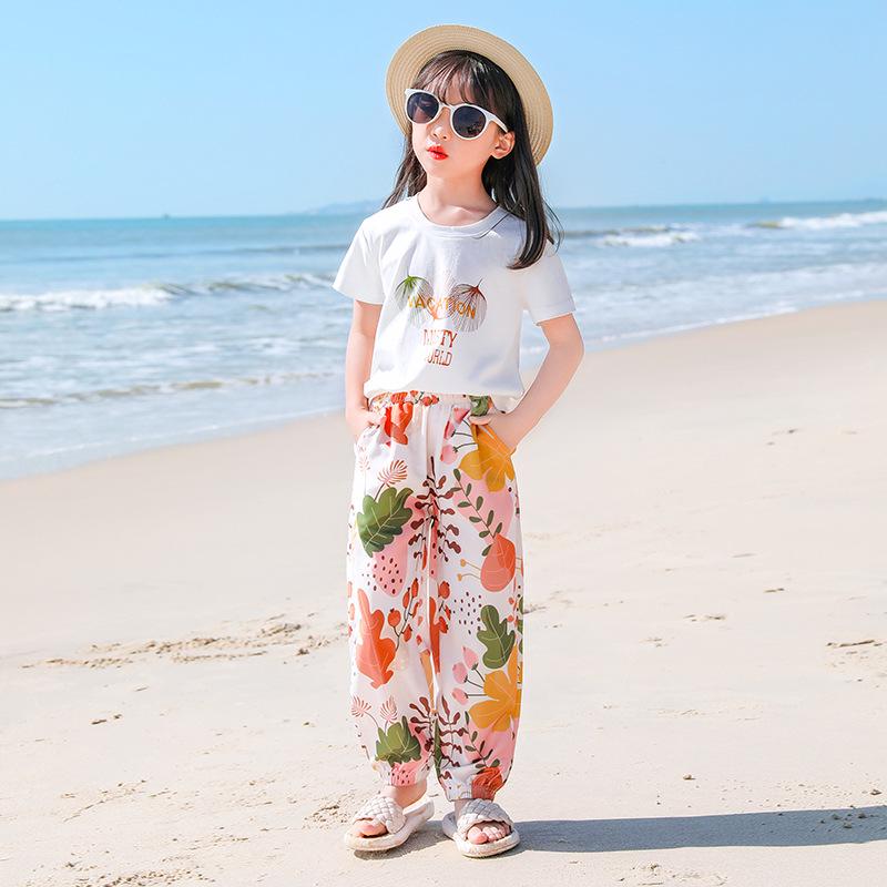 Летний наряд для родителей и детей 2025: Комплект длинных брюк для матери и сына/дочери для троих/четверых