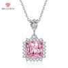 Square Zircon Pendant Necklace Multiple Colour Fashion Wedding Engagement Jewelry