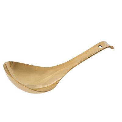 Ложка для сервировки из блестящей утолщенной латуни с золотым покрытием Ложки для сервировки Суповые ложки Кухонные бытовые ложки L