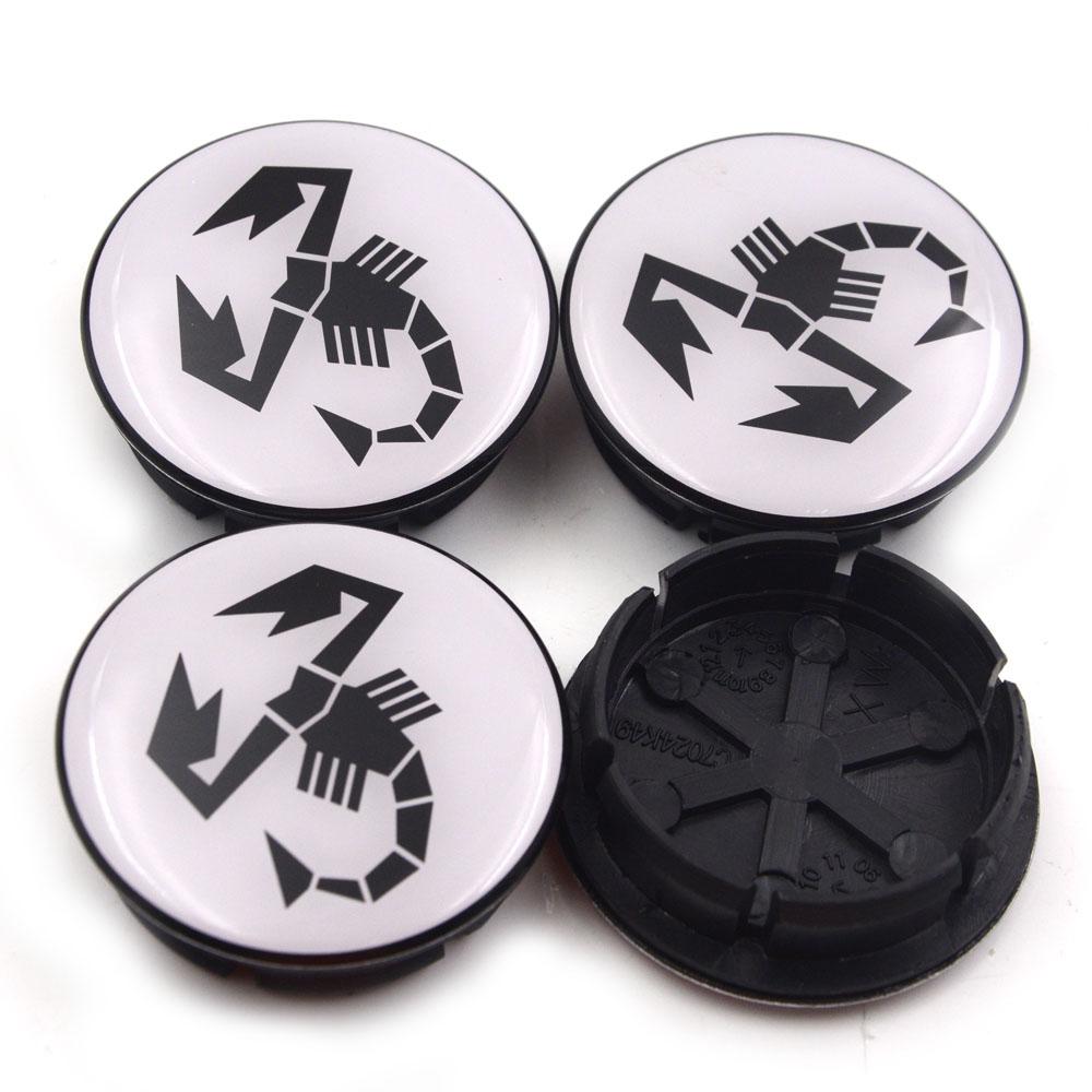 4pcs/lot 50mm (44mm) For 500 Abarth Wheel Hub Center Caps for Fiat Abarth Marea Multipla Punto Scorpion Logo