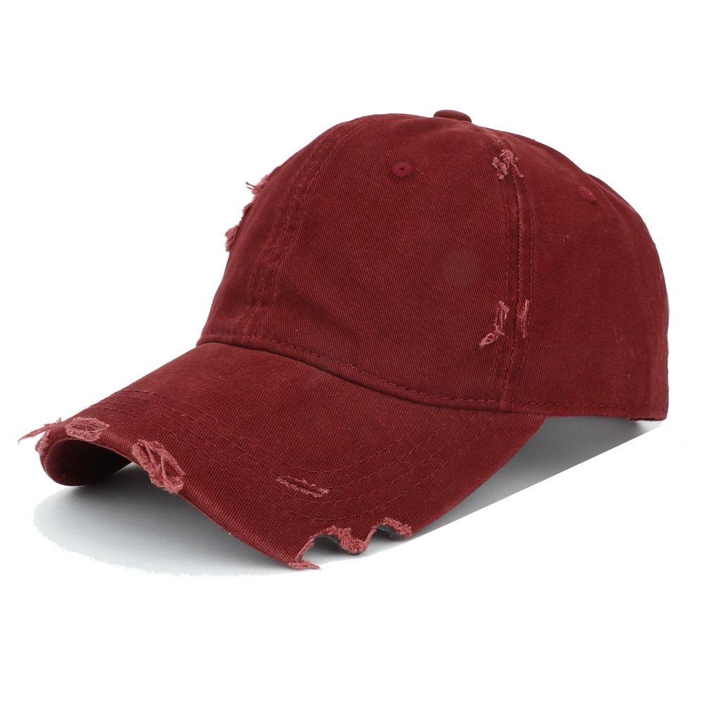 Ripped Brim Hole Baseball Cap Adjustable Sunscreen Hats Fashion Baseball Hats For Man Women Unisex