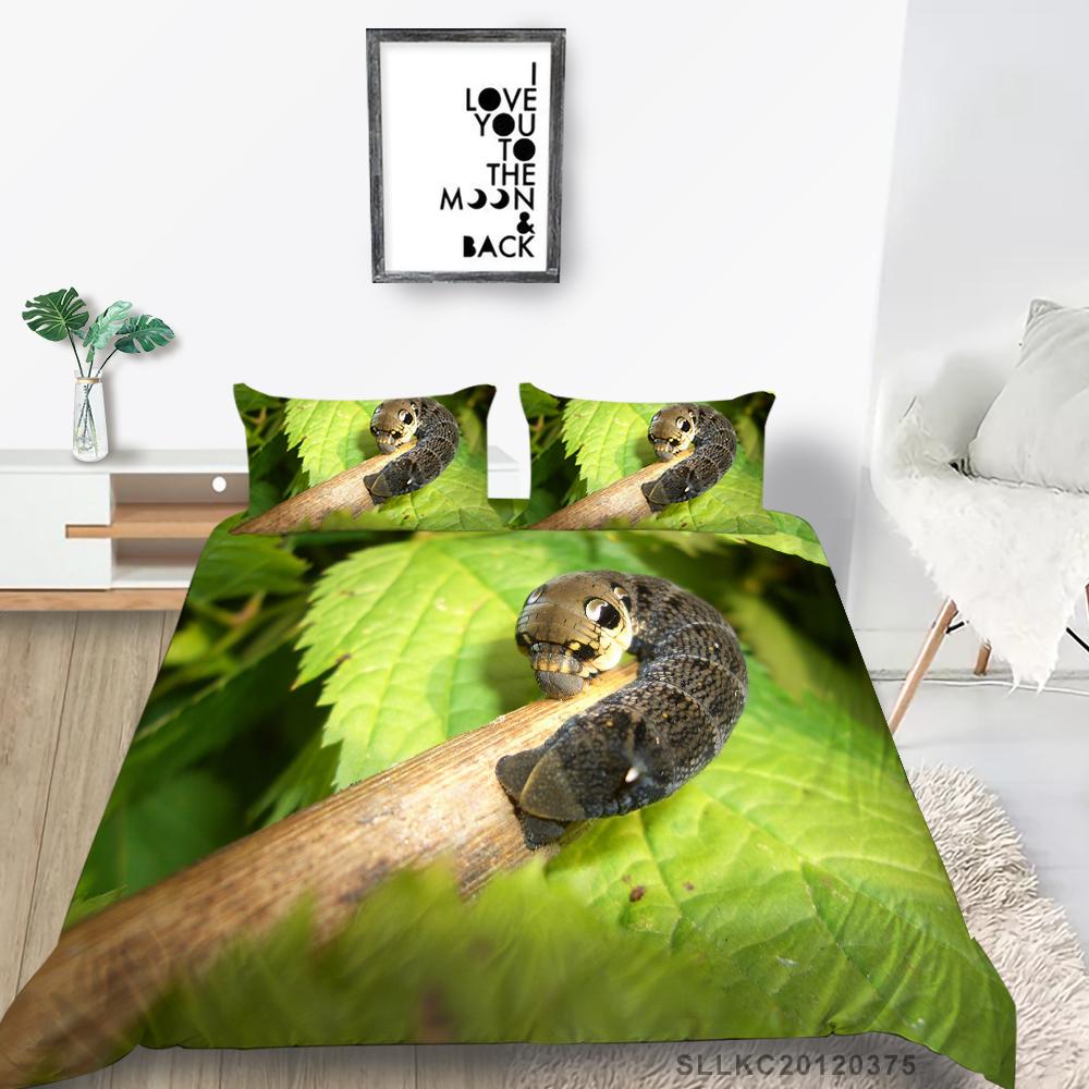 Hot Sell Caterpillar Home Textiles Luxury Bedding Cover Suit Washed Breathable Quilt Cover High Quality Teen Children Highly Duvet Cover