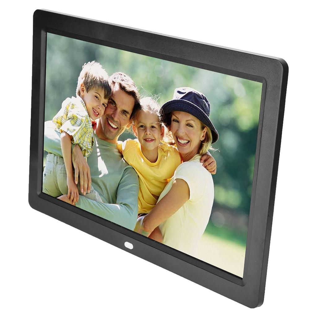 12Inch 1280*800HD Digital Photo Picture Frame Alarm Clock Movie Player Album Remote Control Black