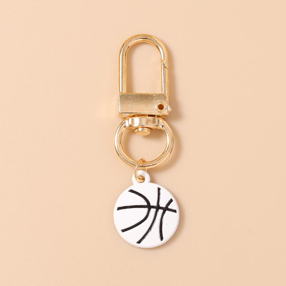 Fashion Enamel Sport Ball Key Chain Women Girls Basketball Key Ring Pendants for Handbag Decor DIY Key Chain Jewelry Gift