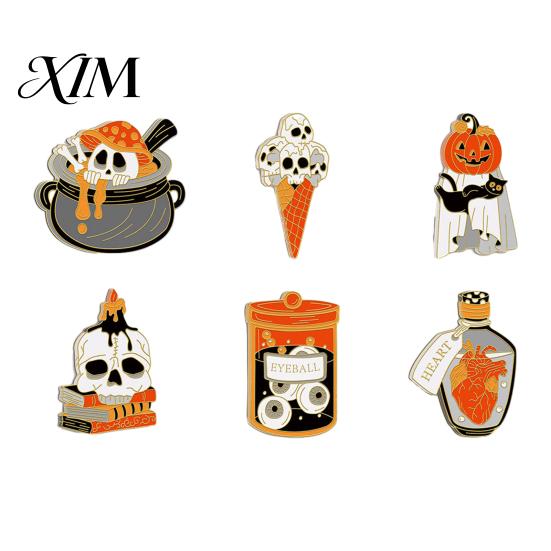 Holiday Home Decorations for Autumn 6 Pcs Halloween Refrigerator Magnets, Grim Reaper Pumpkin Skull Ghost Decorative Magnets Party Reusable