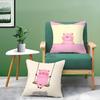 Pretty Elegant Cartoon Cute Pink Pig Pillow Case Comfort Sofa Bed Silky elegant Invisible zipper Decorative cushion cover