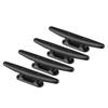 PATIKIL 4pcs 152 Mm Nylon Boat Dock Cleats Kayak Small Rope Tie Cleats for Dock Marine Deck Boat Canoe Kayak Decoration Black