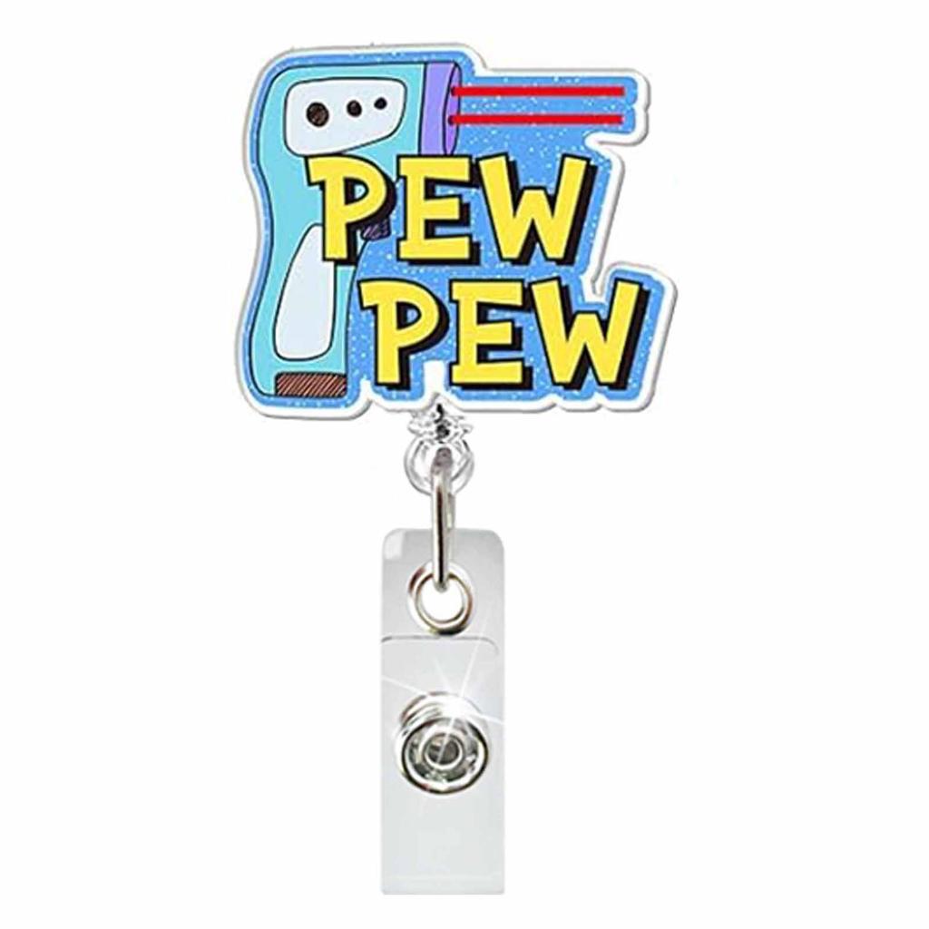 Acrylic Halloween Spooky Ghost Eyeball Skeleton Retractable Badge Reel Rotating ID Badge Holder Crocodile Clip for Doctor Nurse