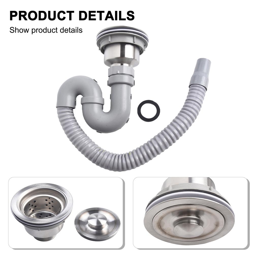 Single Tank Drain Sink Strainer Head Hardware Stainless Steel Water Pipe Sewer Easy To Install Floor Tiles And Tiles
