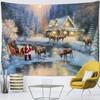 Снежная рождественская елка, гобелен, настенный домашний пейзаж, подарки Санта-Клауса, спальня, гостиная, домашний декор