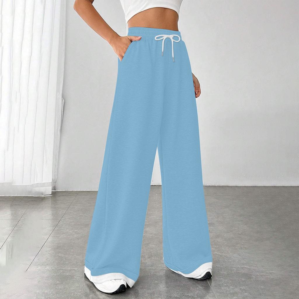 Женские модные свободные повседневные спортивные брюки с завязками и закрытой талией, однотонные повседневные брюки