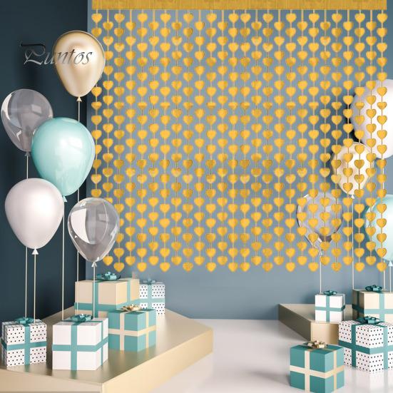 2 шт., занавески с мишурой в форме сердца, растяжки, реквизит для фотосессии, фон с мишурой, романтический День святого Валентина, помолвка, украшение для свадебной вечеринки