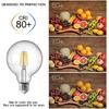 6 шт. светодиодных ламп Эдисона G95 G30 8 Вт с регулируемой яркостью, светодиодная лампа накаливания, декоративная шарообразная лампочка 2700 К, теплый белый цвет E26 750 Лм, эквивалент 70 Вт лампы накаливания