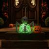 Halloween Theme Party Supplies Half Body Skeleton Decoration, Realistic Spooky Light Up Plastic Decorative Photo Prop for Graveyard, Haunted