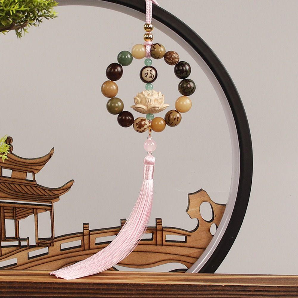 Классическое автомобильное зеркало заднего вида, подвеска Бодхи с кисточками, украшение для зеркала заднего вида, автомобильное зеркало заднего вида