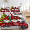 3Pcs Christmas Gnomes Truck Bedding Sets For All Sizes New 3D Printed Bed Cover Comforter Duvet Cover Pillowcase Bedroom Decoration