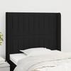 Headboard with Ears Black 103 x 16 x 118 128 cm Fabric