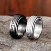 Простые титановые парные кольца Модное вращающееся кольцо для мужчин Рельефный узор «Великая стена» Ювелирные изделия Подарки
