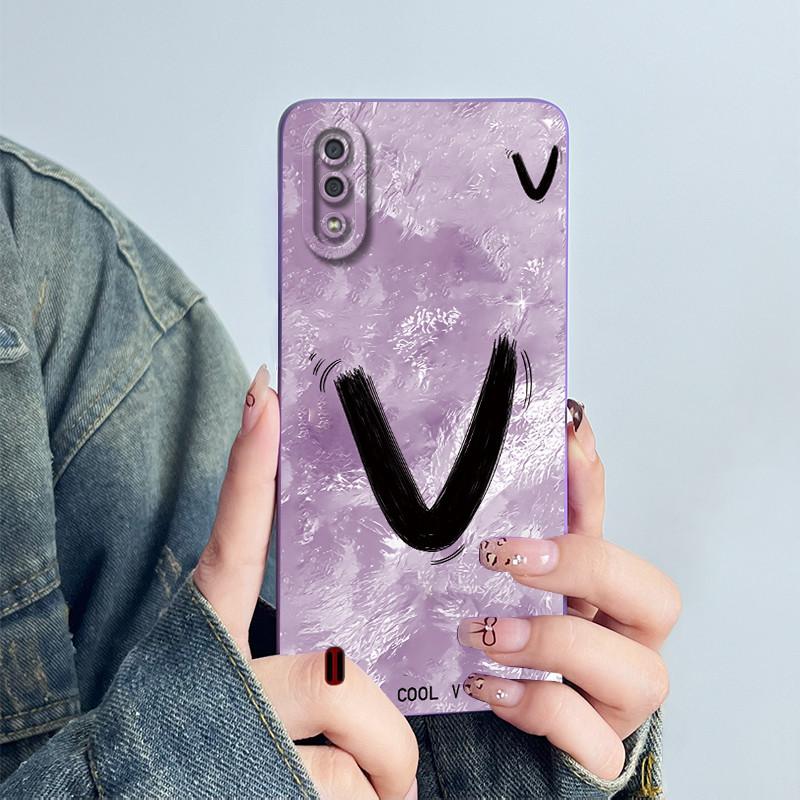 Для Samsung Galaxy A01 A015 Мягкий Жидкий Силиконовый Чехол для Телефона SamsungA01 Защитный Чехол Сладкий Цветок Буква Печатная Задняя Крышка