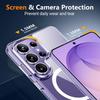 For Samsung Galaxy S26 Ultra S25 Plus Magnetic Phone Case with 2 Glass Screen Protectors MagSafe Non-Yellow Anti-Shock Transpare