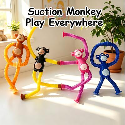 Гибкая телескопическая присоска Обезьянка Игрушка Растягивающаяся Pop Tube Игрушка-антистресс Развивающая Сенсорная Игрушка для детей
