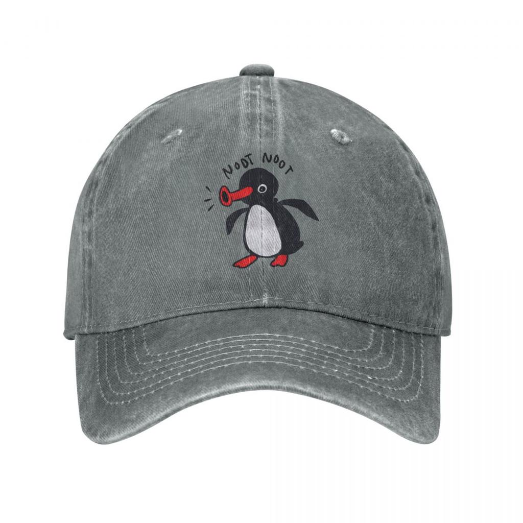 Noot Noot Pingu Retro Funny Baseball Cap Vintage Distressed Denim Snapback Hat Unisex Women Outdoor Summer Adjustable Fit Caps Hat