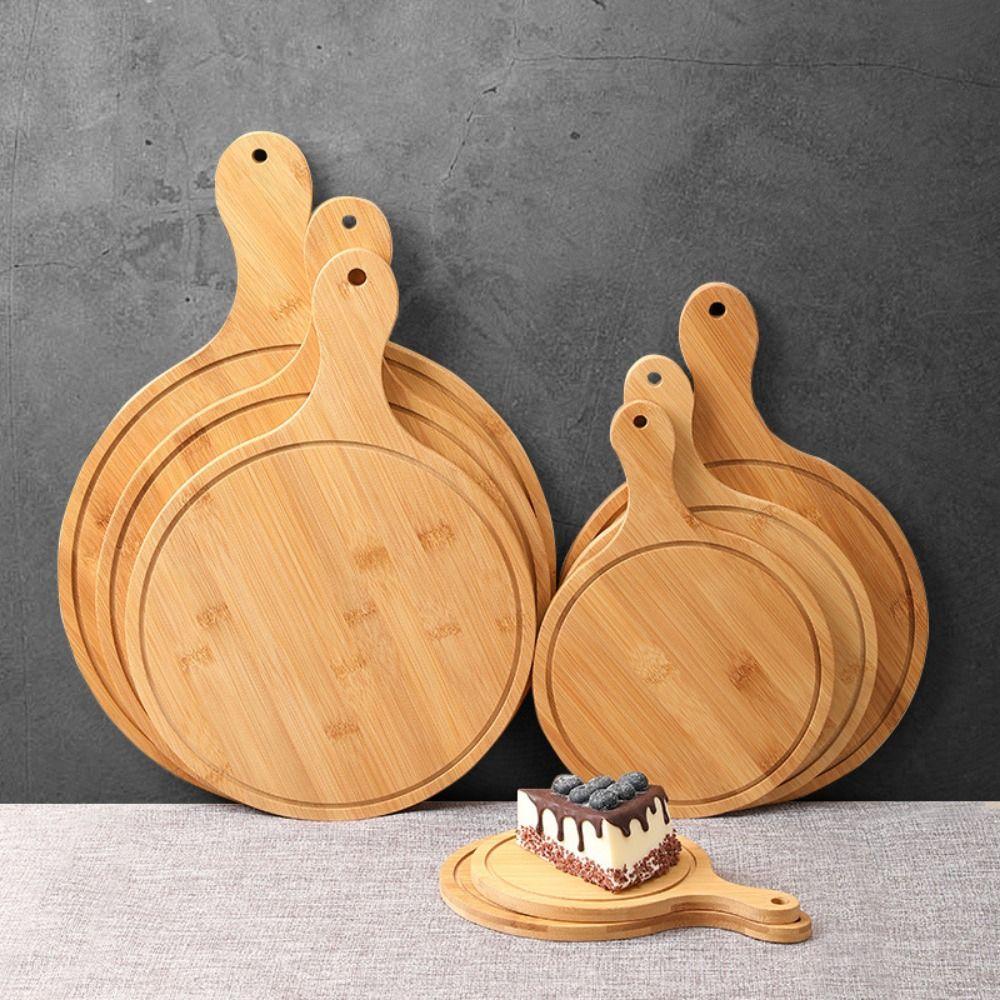 Durable Bread Serving Board Bamboo Pizza Baking Tray Practical Food Steak Plate Fruit