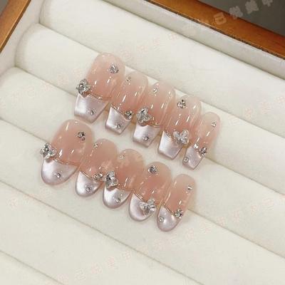 Чисто ручная работа Фототерапия Wear Nail Tablets First Love Wear Nail Finished Product Многоразовые патчи для ногтей