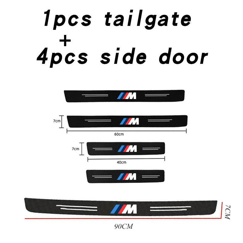HBSW4 Car Carbon Fiber Door Sill Protector Sticker For BMW M Power X1 e84 X3 f25 X5 e53 x6 e71 ix3 i3 320i 330d M4 1 3 5 Series