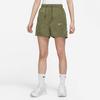 Nike Спортивные шорты с высокой талией, тканые, однотонные, повседневные, спортивные, женские, шорты, средне-оливковый DX6152-222