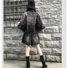 Women Leopard Pattern Distressed Hole Denim Jacket Korean Style Long-sleeved Plus Size Casual Outerwear