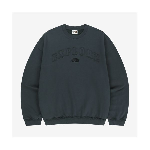 The North Face Explore Letter Round Neck Pullover Long Sleeve Loose Sweatshirt Unisex sweatshirt NM5MS08J