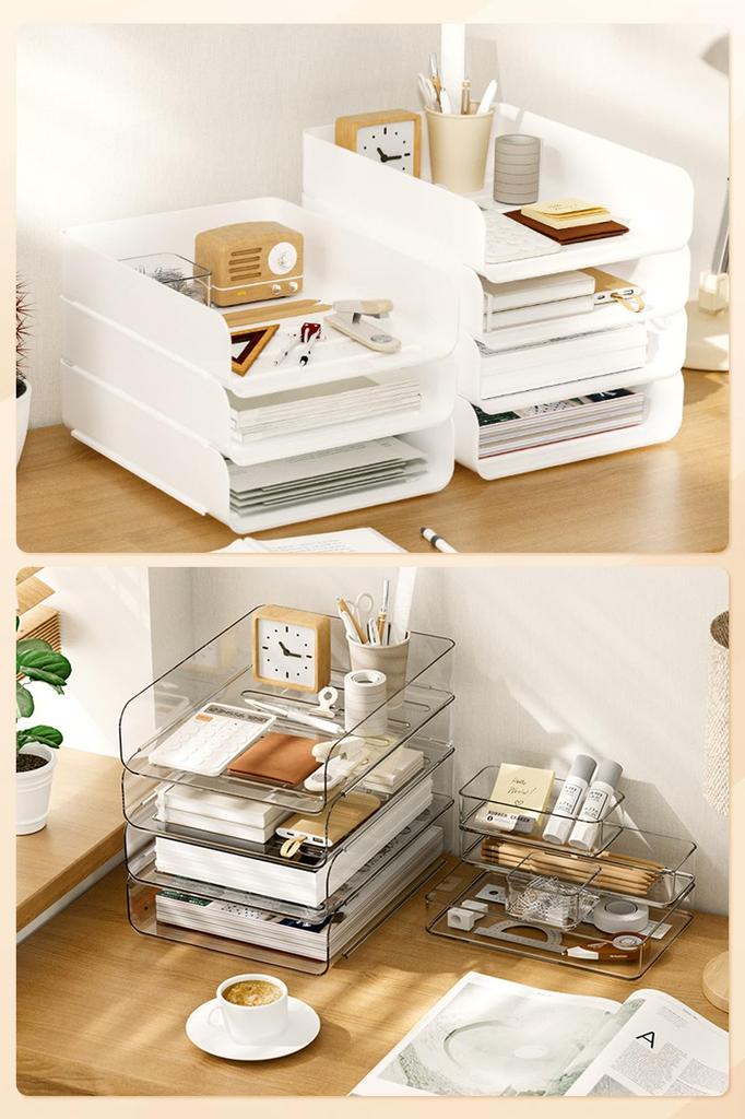 Xpang A4 Горизонтальный Документ Хранение Документов Письмо Письмо Хранение Книг Вертикальный 3-ярусный Лоток, Кейс, Кейс, Настольный, Неглубокий, Штабелируемый, Кейс, Лоток,