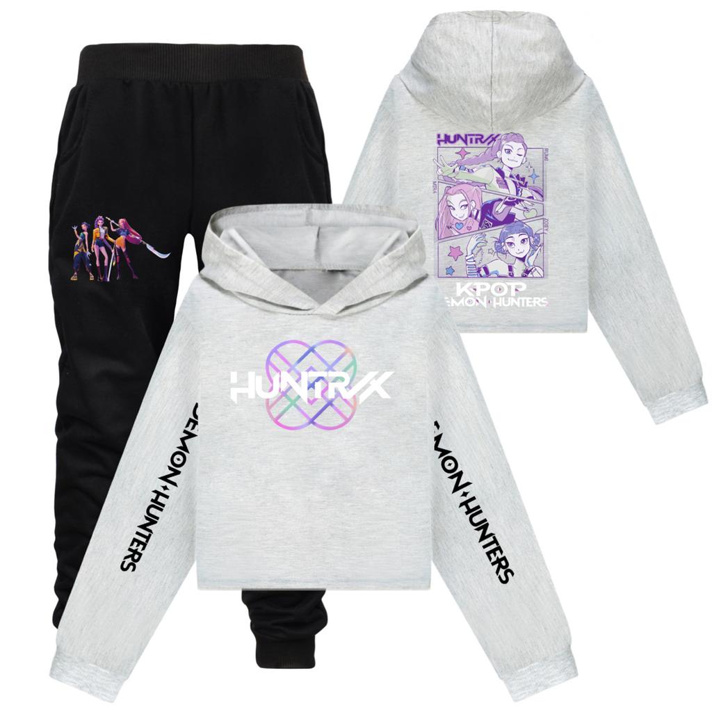 Детский худи и брюки, двухпредметный спортивный костюм, комплект свитшота с длинным рукавом и принтом